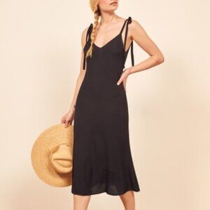 Reformation Jade Dress Midi Black Medium